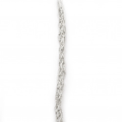 Ламе 5 мм плетено цвят сребро -5 метра