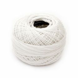 Cotton Thread, Jewelry Making, Art # 8 white -10 grams ~ 85 meters