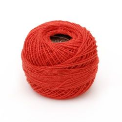 Cotton Thread, Jewelry Making, Art  red -10 grams ~ 85 meters