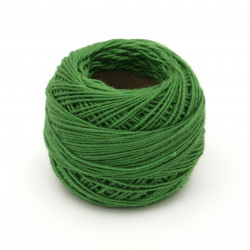 Cotton Thread, Jewelry Making, Art  end №8 green -10 grams ~ 85 meters