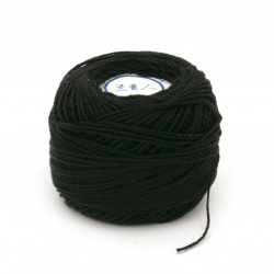 Cotton Thread, Jewelry Making, Art   end №8 black -10 grams ~ 85 meters