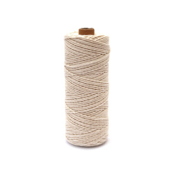 Cotton Cord / 1.5 mm / Color: Ecru - 180 meters