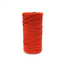 Cotton Cord / 4 mm / Color: Orange - 100 meters