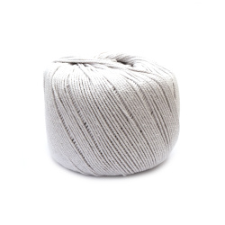 Шнур памук 3 мм цвят бял -1 кг ~400 метра