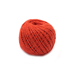 Twisted Cotton Cord / 1.5 mm /  Orange Color - 50 grams