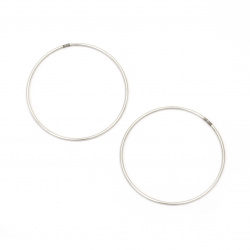 Δαχτυλίδι/κρίκος μεταλλικός 100x2,8 mm ασημί - 2 τεμάχια