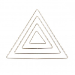 Σετ μεταλλικό τρίγωνο 50,85,130 και 170 χλστ ασημί