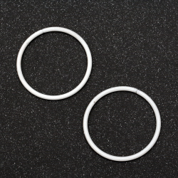 Ринг/пръстен от неръждаема стомана 50 мм цвят бял -2 броя