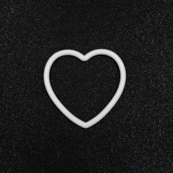 Сърце от пластмаса за декорация 16 см бяло