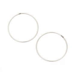 Round Metal Craft Ring / 40x2.8 mm /  Silver - 5 pieces