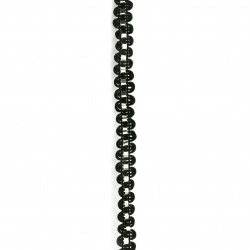 Ширит полиестер 7 мм с ламе черен ~24 метра