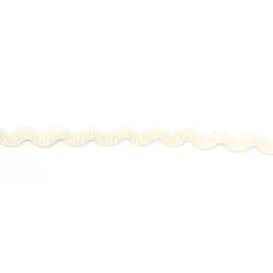 Grosgrain Zig-Zag Ribbon / 5 mm / Creamy White ~ 9 meters