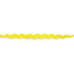 Grosgrain Zig-Zag Edging / 5 mm / Yellow ~ 9 meters