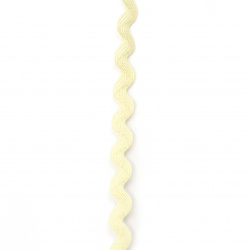 Ширит 5 мм зиг заг цвят лимон шифон ~9 метра