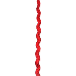 Ширит ламе 5 мм зиг заг цвят червен ~4.5 метра