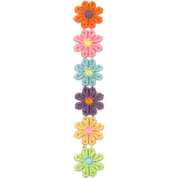 Dantela impletita cu flori 25 mm multicolor - 1 metru