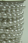 Ширит перлен 6 мм полусфера цвят бял - 1 метър