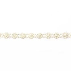 ABS Plastic Imitation Pearl Ribbon Trimming, Wedding Decoration Accessroies, Cream 11.5 mm - 1 meter