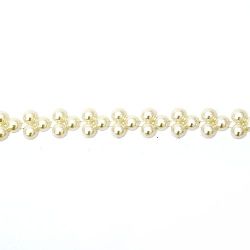 Trim of Plastic Half Pearls for DIY Bridal Bouquets and Decoration / 11 mm / Cream - 1 meter