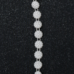 ABS Plastic Imitation Pearl Ribbon Trimming, Wedding Decoration Accessroies 10 mm color white -1 meter