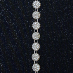 ABS Plastic Imitation Pearl Ribbon Trimming, Wedding Decoration Accessroiesl 10 mm cream color -1 meter