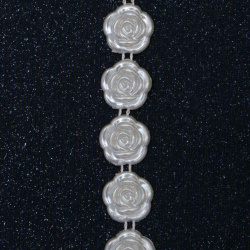 ABS Plastic Imitation Pearl Ribbon Trimming, Wedding Decoration Accessroies16.5 mm cream color - 1 meter