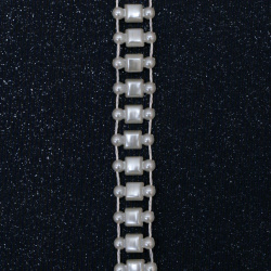 Ширит перлен 13 мм цвят крем -1 метър