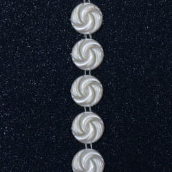 Braid pearl ,Wedding decoracion 16 mm cream color -1 meter
