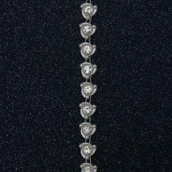 Perla impletita 12 mm cu pietre color crem - 1 metru