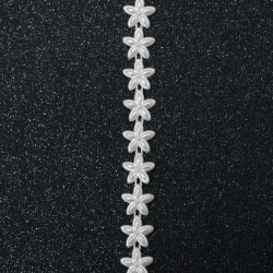 Ширит перлен 14 мм цвят бял - 1 метър