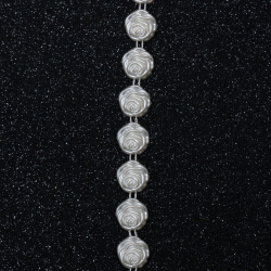 Perla impletita 12 mm culoare crem - 1 metru