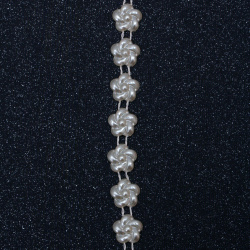 Perla impletita 14 mm culoare crem - 1 metru