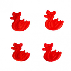 Фигурки от текстил пате цвят червен 23 мм -50 броя