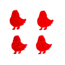 Textile Figures, Chick, Red, 26 mm - Pack of 50
