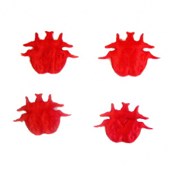 Бръмбари от текстил цвят червен 20 мм -50 броя
