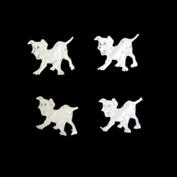 Фигурки от текстил куче далматинец цвят бял 23 мм -50 броя