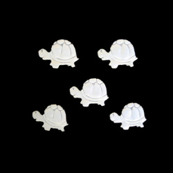 Textile Turtle Figures, White, 20 mm - Pack of 50