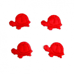 Фигурки от текстил костенурка цвят червен 20 мм -50 броя