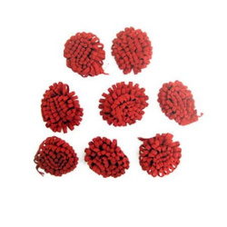 Λουλούδια σατέν 10 mm κόκκινο -50 τεμάχια