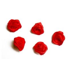 Τριαντάφυλλα σατέν 15 mm κόκκινο -50 τεμάχια
