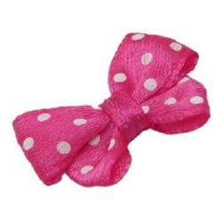 Fabric Ribbon, Decoration, Clothes, Wedding, DIY 24x17 ~ 18 mm white and cyclamen - 5 pieces