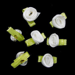 Декоративни рози с листенце цвят бял 8 мм бяла -50 броя