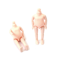 Corp din plastic pentru păpușă 47x116x25 mm cu articulații mobile – 2 bucăți