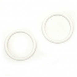 Plastic Ring for Decoration / 50x4 mm / White - 5 pieces