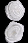 Τριαντάφυλλα σατέν 16x6 mm λευκό -50 τεμάχια