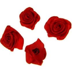 Τριαντάφυλλα σατέν 21~25 mm κόκκινο -10 τεμάχια