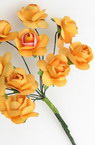 Rose bouquet of paper and wire 20 mm orange -12 pieces