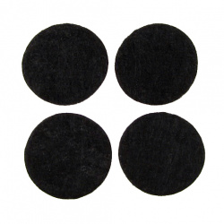 Black Flat Round Handmade Woolen Felt, 25x1mm 20 pcs