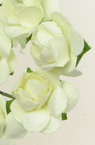 Buchet trandafir de hârtie și sârmă 18 mm culoare galben deschis -12 piese