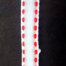 Velvet Ribbon / 7 mm / White with Red Edging - 274 meters